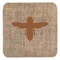 Carolines Treasures Carolines Treasures BB1057-BL-BN-FC Bee Burlap and Brown Foam Coasters; Set - 4 BB1057-BL-BN-FC